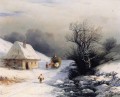 little russian ox cart in winter 1866 Romantic Ivan Aivazovsky Russian